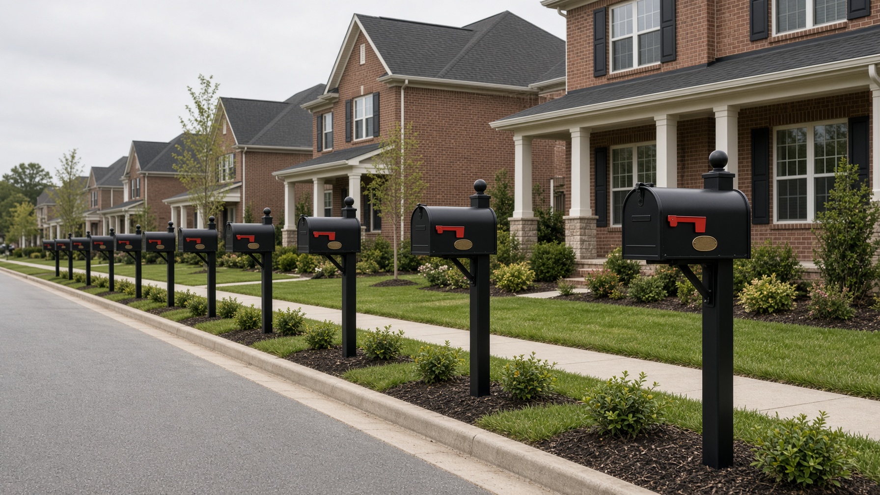 Matching mailbox systems on a new Atlanta street